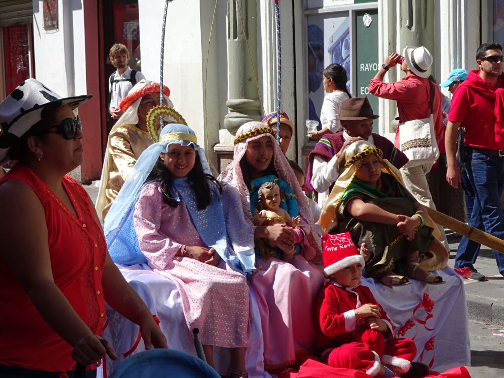 Parade participants with their baby jesus.