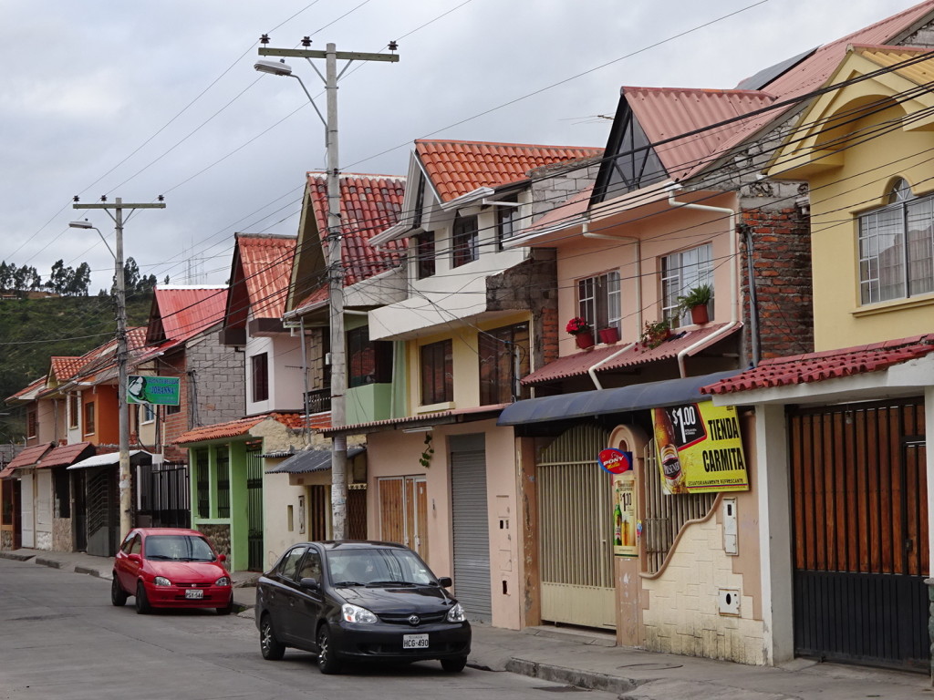 A typical neighborhood (nice neighborhood) in Cuenca. All the homes have gates, electric fences, alarms, razer wire...no, really.