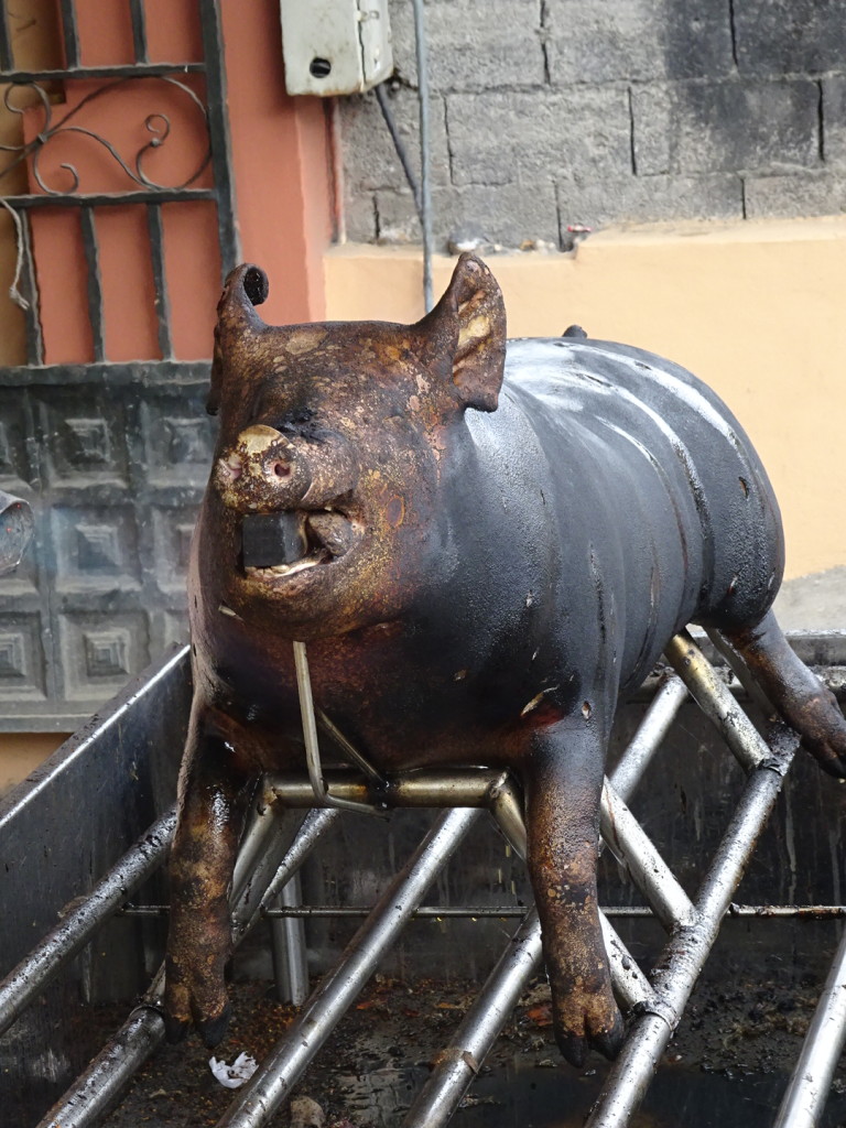 Sundays in Ecuador mean pigs on spits.