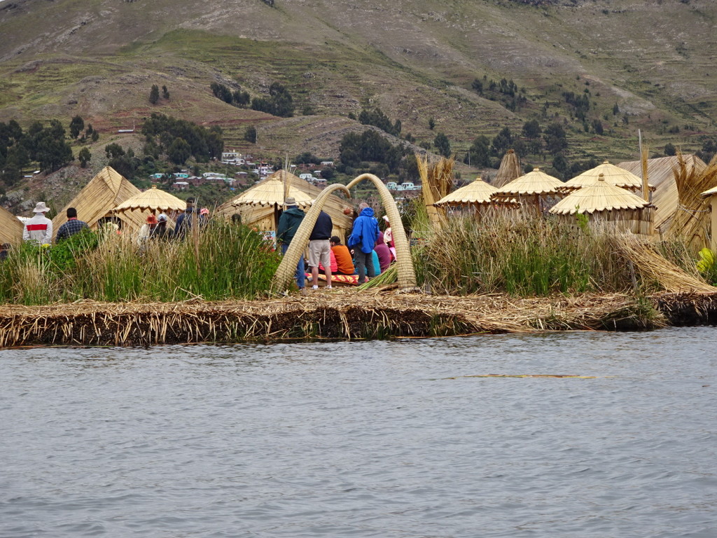 Approaching the reed islands. These are all man-made and in the middle of Lake Titicaca. Just incredible!