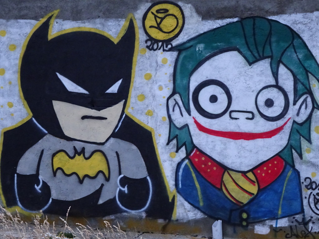 I hadn't realized Batman and the Joker made it this far south, but superheroes and villains are everywhere!