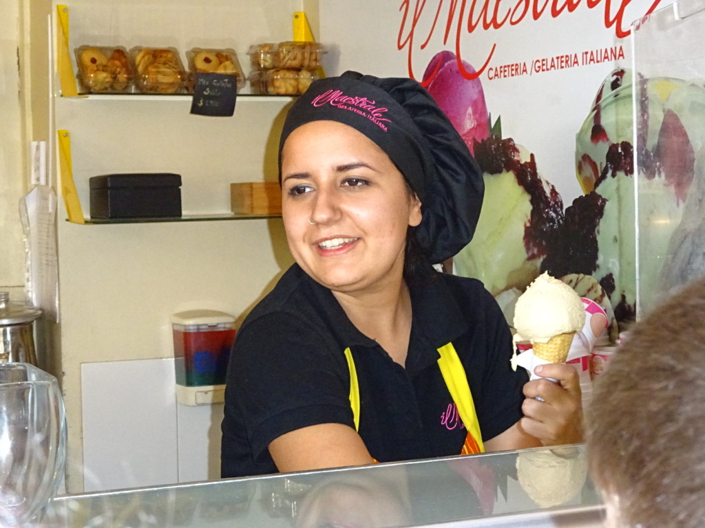 Scooping it with a smile makes it more tasty!