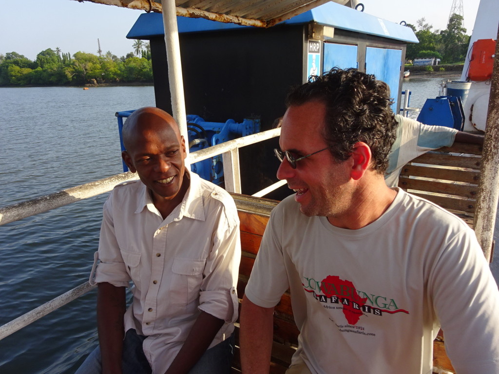 Heading out of Pangani on the ferry. The ferry was about 90 seconds as it crossed the river to the other side.