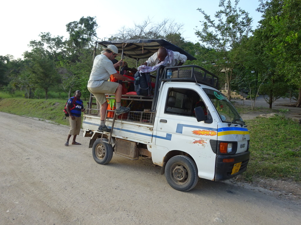 Climb Aboard! This is the awesome ride that David secured after the bus broke down in Saadani. Nicely done!