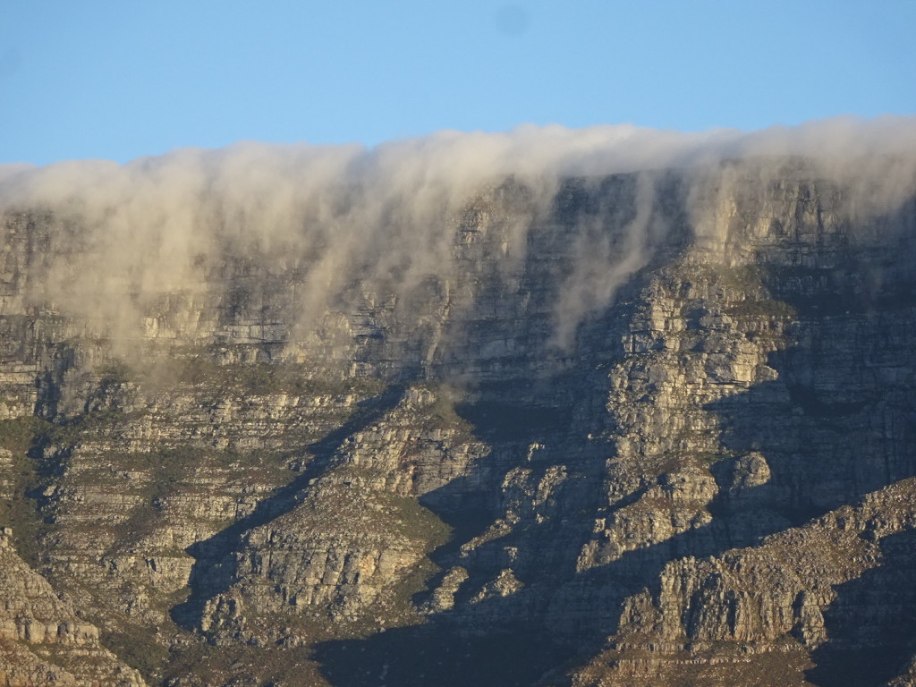 Clouds over Table Mountain. We never got tired of watching the weather here.