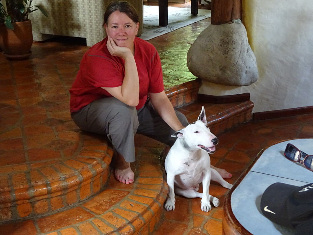 Ecuador. Anner and Doyle rest after a very brisk hour-long walk.