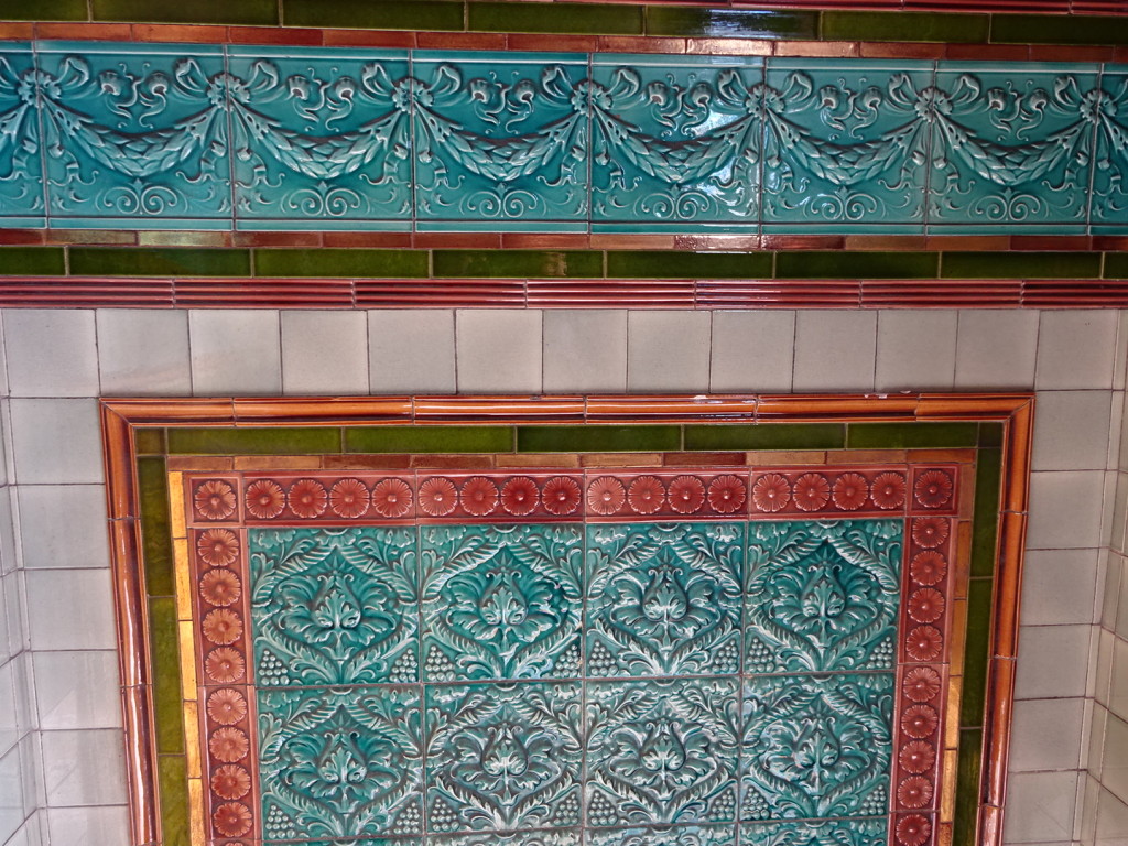 Pretty amazing tile work showed up everywhere in Wales, including the entry way to homes. This was in the museum at the bay.