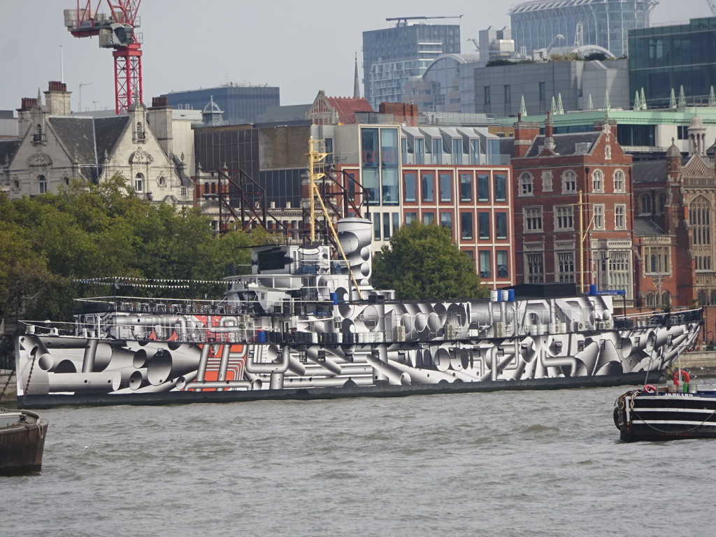 Gideon's old office was actually on this boat! They've recently re-painted it inspired by a camo technique used in WWII. Crazy, eh? Fit right in with the street art we loved!