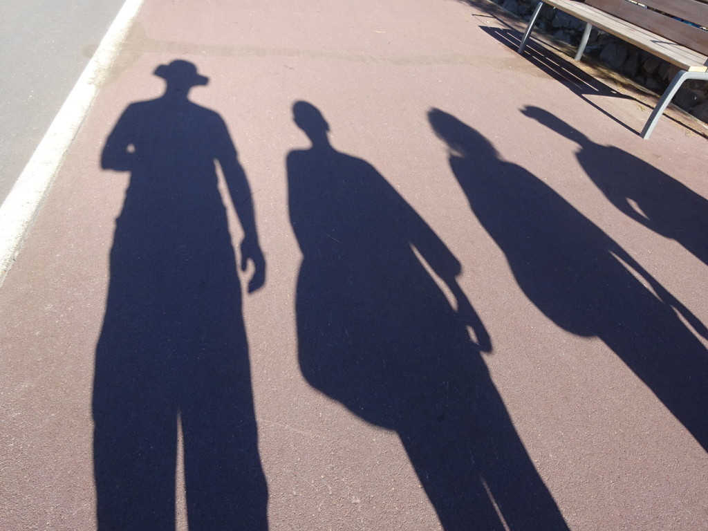 The four of us walking the promanade.