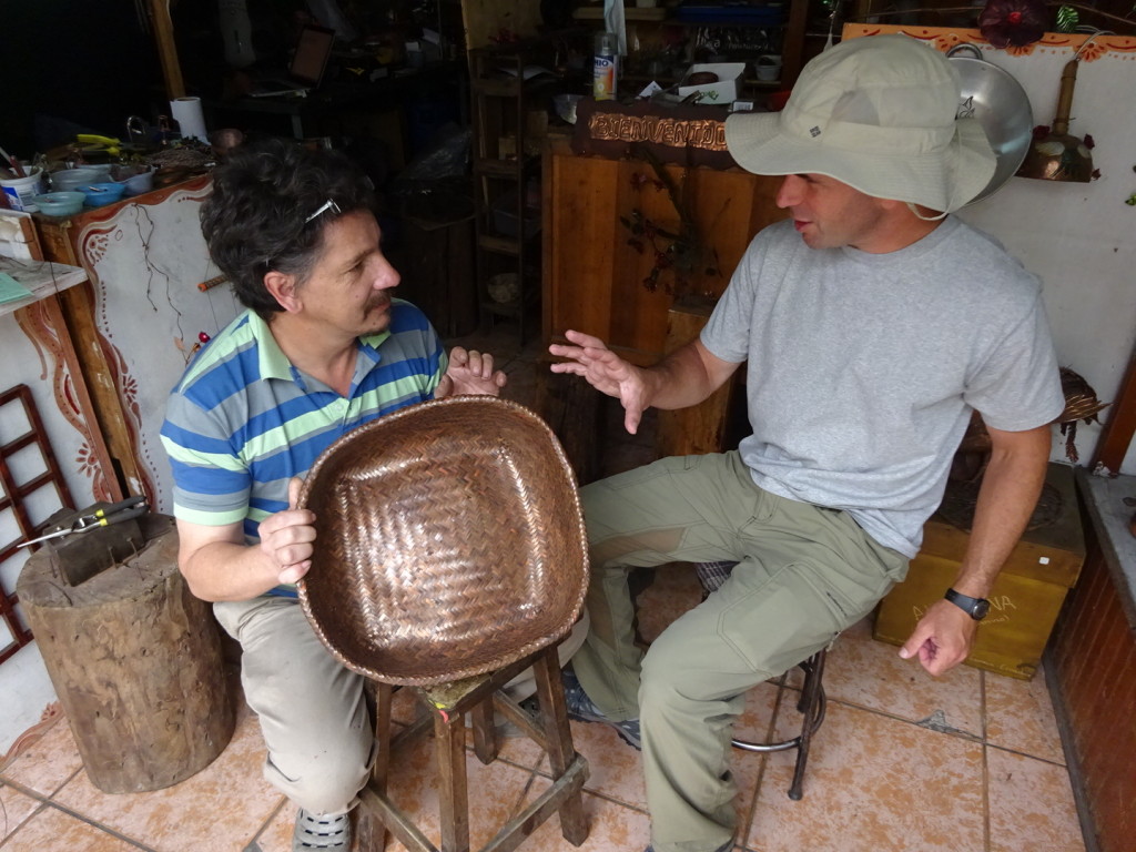 In the workshop with Marco, the Cuencan coppersmith.
