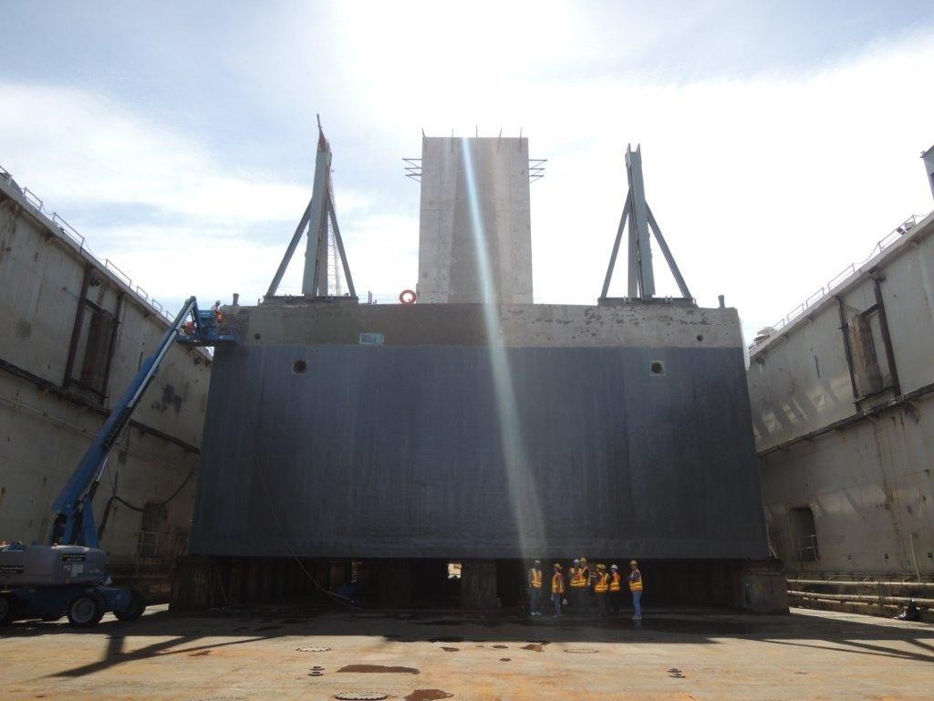 This giant structure is Pontoon W. It was in dry dock for some repairs and we got to tour it. SO AMAZING! That whole thing is underneath the bridge holding up the road!