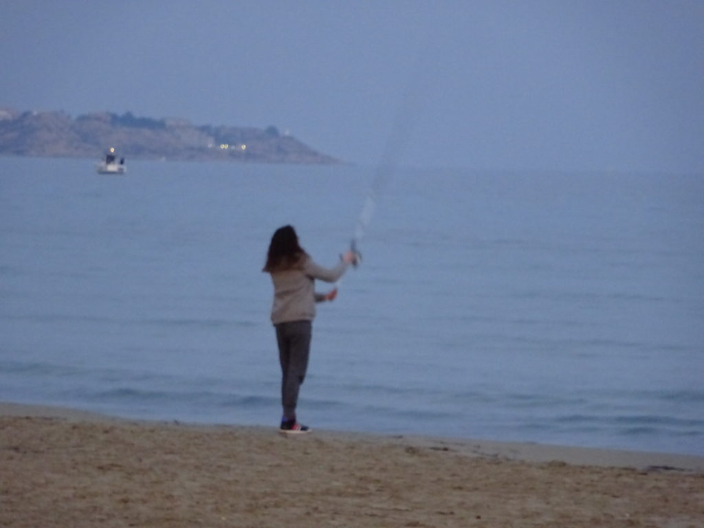 Every town we stopped in always had people fishing off of the beach. On this night every few feet, another person fishing.