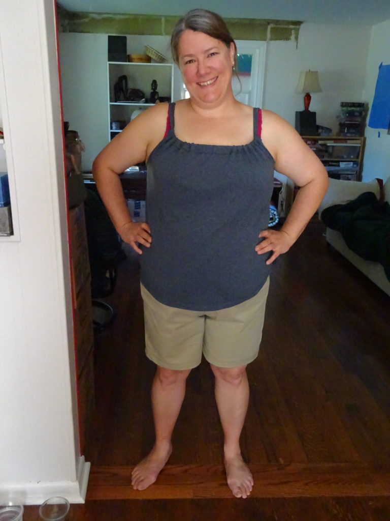 Summer Lovin' in her new ensemble! She's made another tank, as well.
