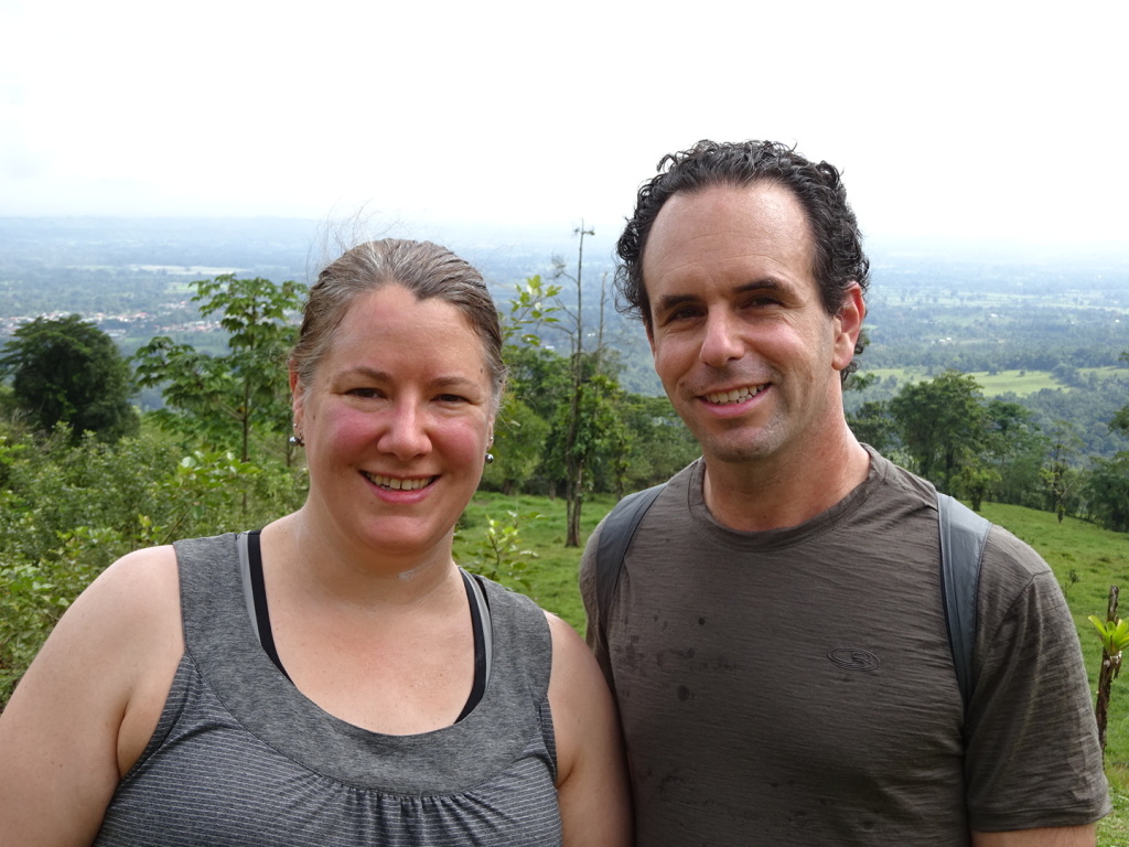 Hiking Cerro Chato - the start (we look so happy...and naive)