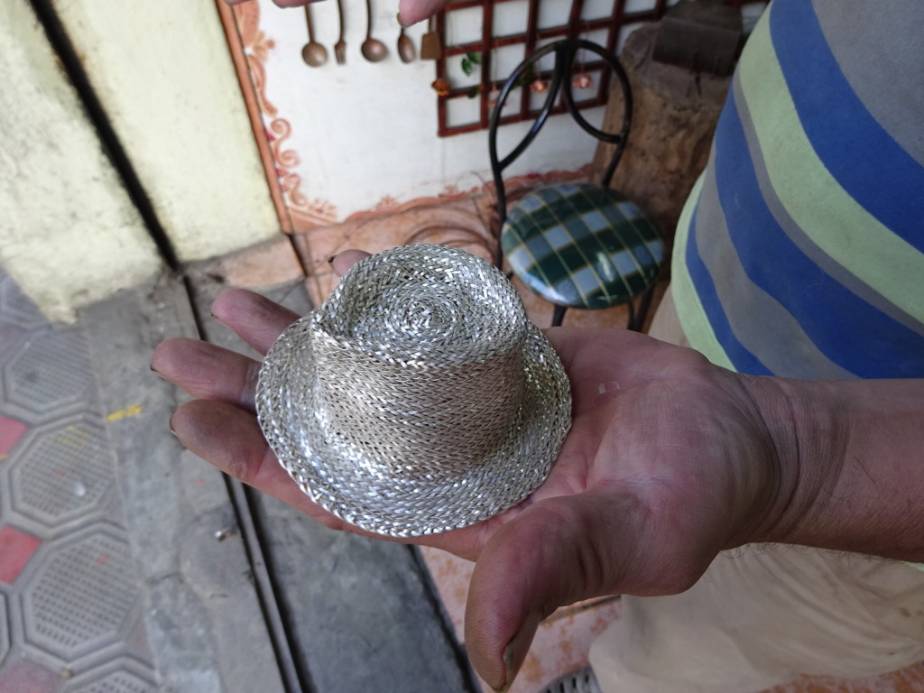 Marco works in silver as well as copper. Great hat, eh?