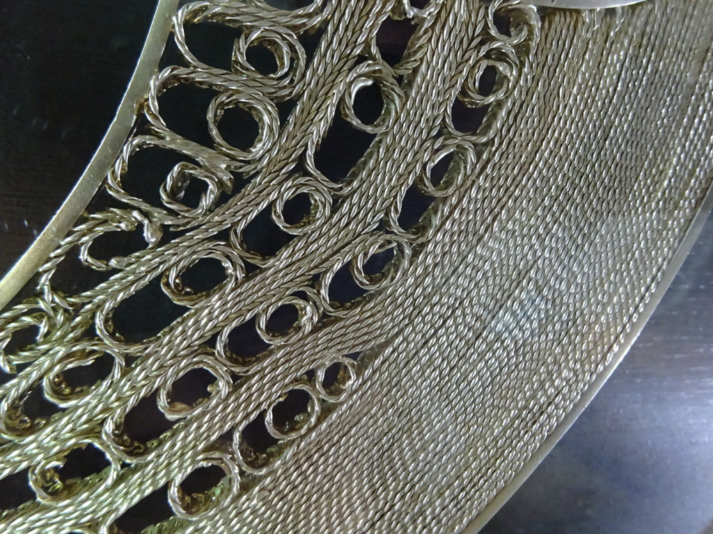 Some of the filigree in the World's Largest Filigree Earring - this wire had to be a couple of mm thick.