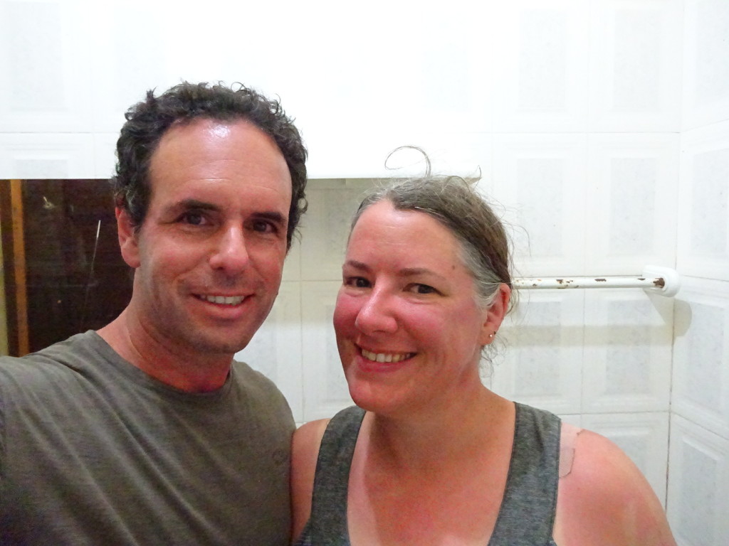 As close as proof that we have: our sunny faces after a day on the desserted island.