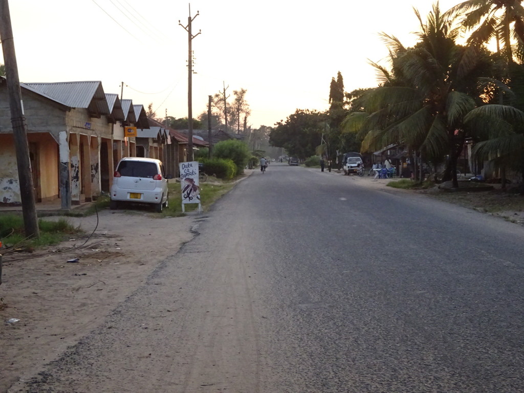 Street in Pangani. There were also some dirt road streets...this one was the  BIG street.