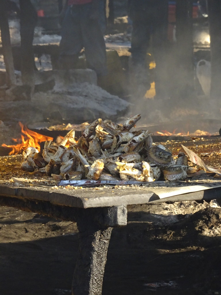 Fish fry...see the flames in the background?