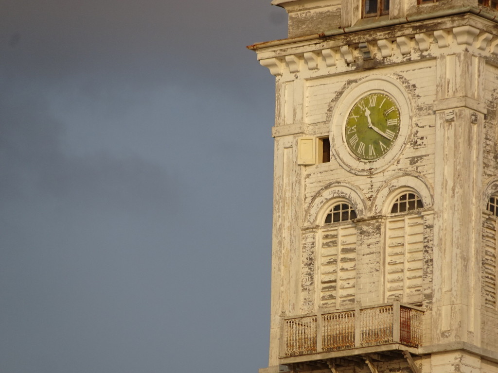 A cool clock tower at sunset in Zanzibar.