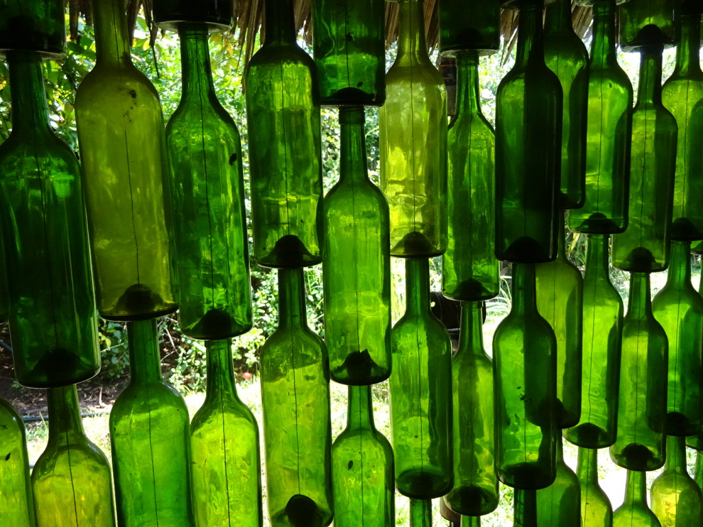 A wall of bottles was very cool.