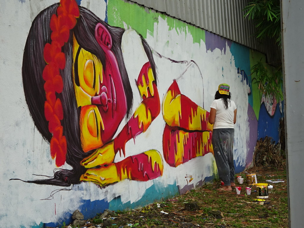 Street artist in action. Saw SO many artists here, but this one struck a chord with us. Panama City, Panama.