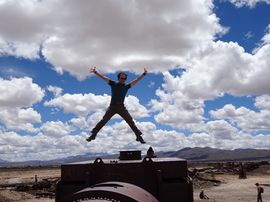 Jump! Jump! The Train Graveyard in Uyunie, Bolivia.