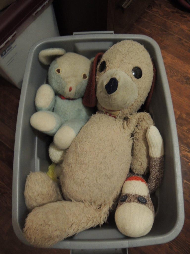 Somethings are priceless and never to be sold. Even packing up Blue Bear, Barry and sock monkey was hard to do. They were almost the first to be unpacked when we got home.